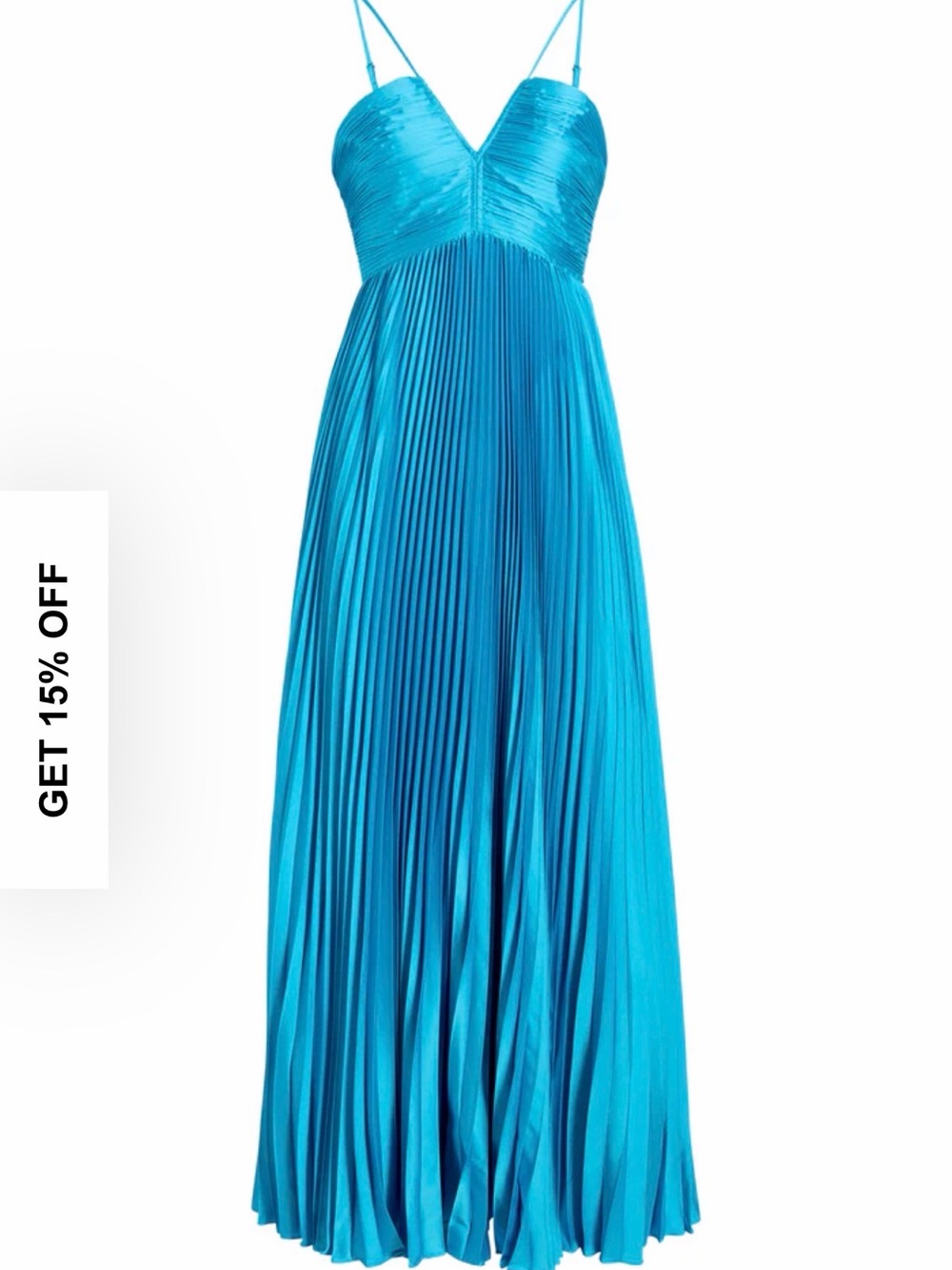 Likely Teal Pleated Spaghetti-Strap Maxi Dress